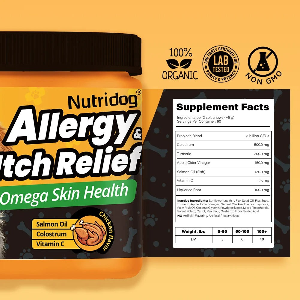 Dog Allergy Relief Chews – Itch, Skin & Immune Support