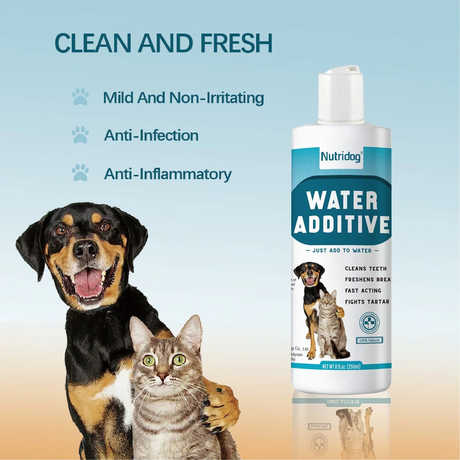 Dog & Cat Dental Water Additive – Fresh Breath & Plaque Control