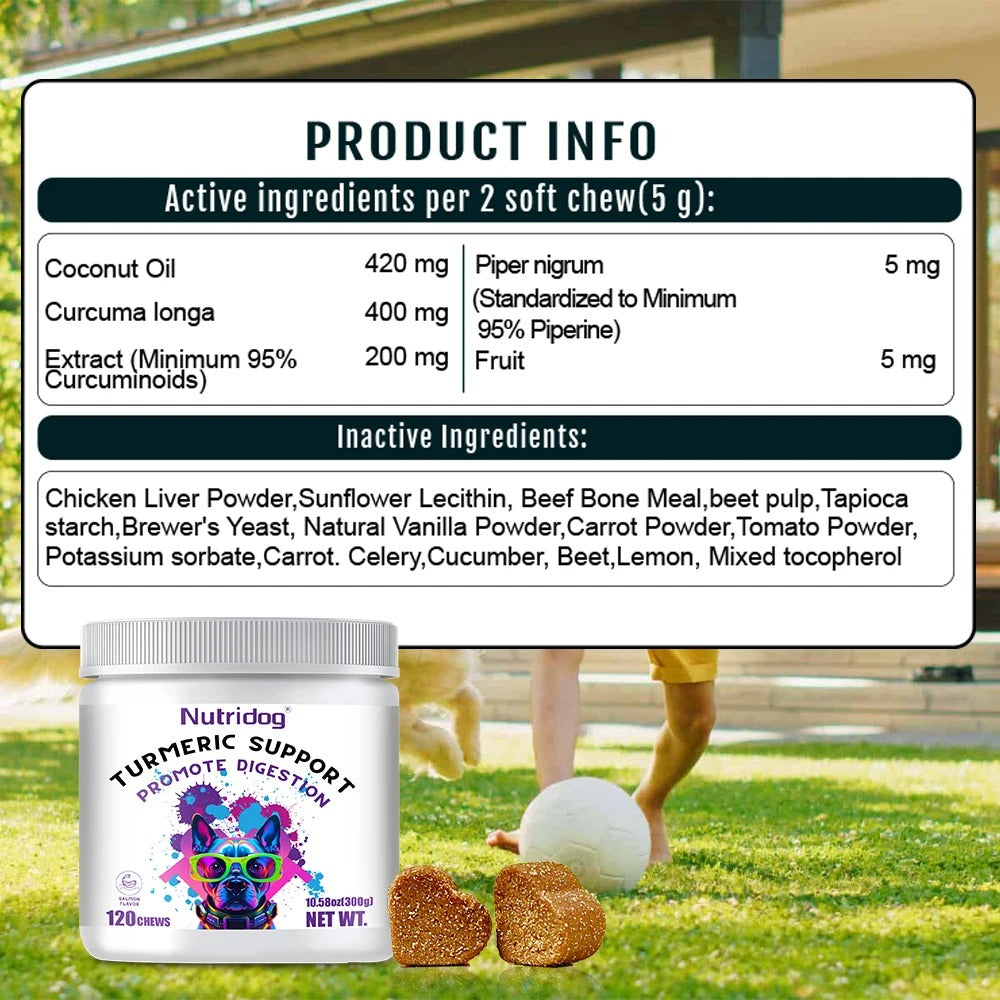 Dog Turmeric Chews – Anti-Inflammatory Joint & Mobility Support