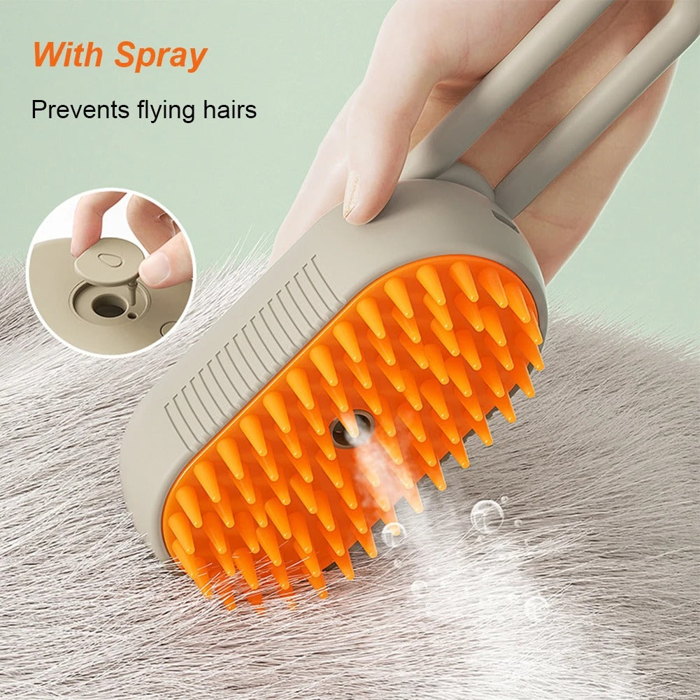 SteamSpray Pet Grooming Brush – 3-in-1 Steam & Hair Removal