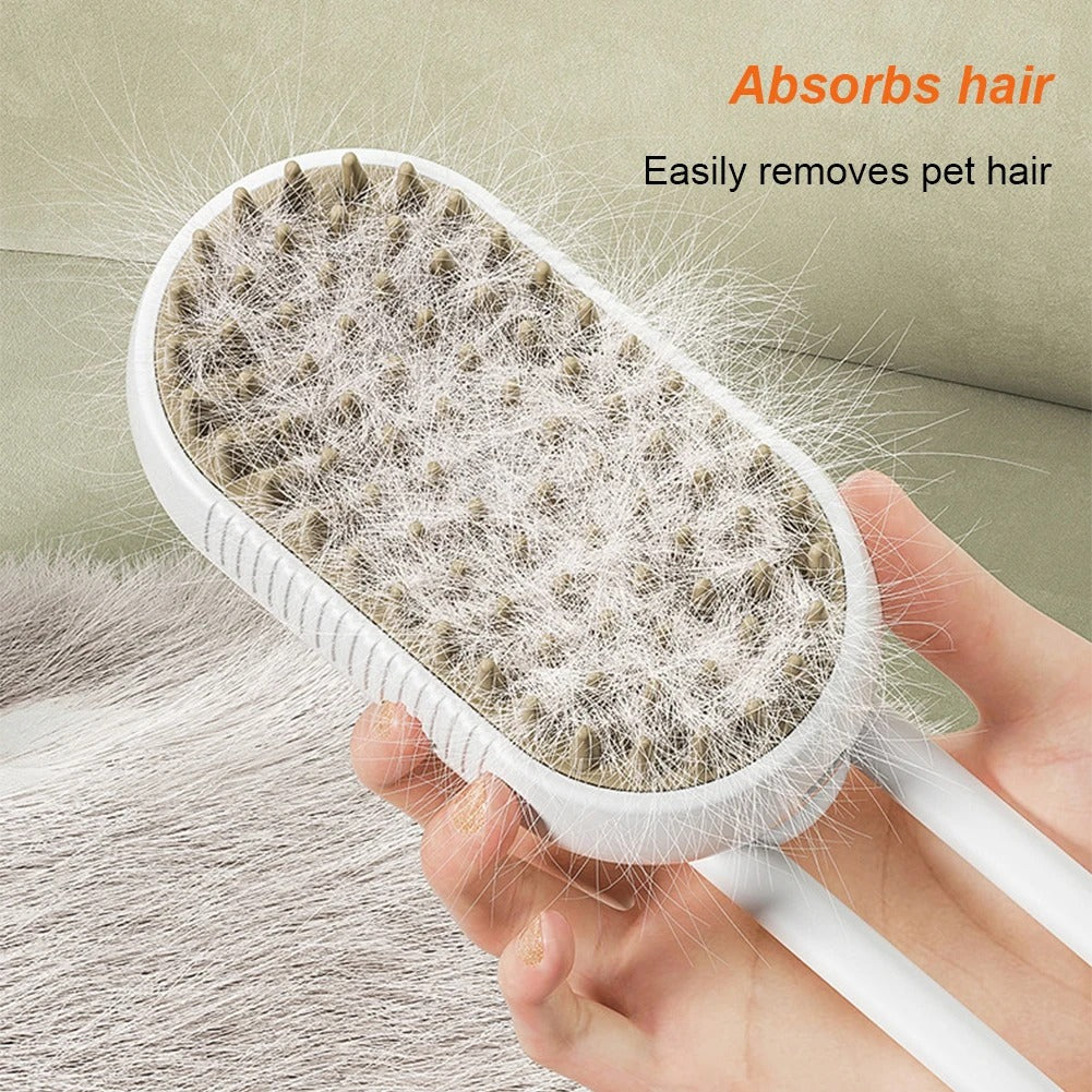 SteamSpray Pet Grooming Brush – 3-in-1 Steam & Hair Removal